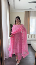 Load image into Gallery viewer, 3pc PINK Embroidered Shalwar Kameez with NET dupatta Stitched Suit Ready to wear HW-JFPINK
