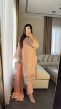 Load image into Gallery viewer, 3pc PINK Embroidered Shalwar Kameez wit CHIFFON  dupatta Stitched Suit Ready to wear HW-U2304
