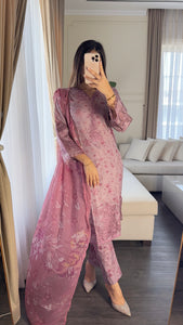 3 pcs Stitched lawn suit Ready to Wear with CHIFFON dupatta LAWN-049