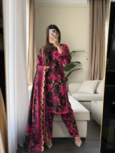 Load image into Gallery viewer, 3PC Stitched Black LINEN shalwar Suit Ready to wear LINEN winter Wear with LINEN dupatta HW-DH34

