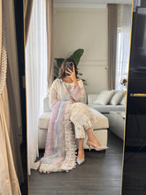 Load image into Gallery viewer, 3pc WHITE Embroidered Shalwar Kameez wit CHIFFON  dupatta Stitched Suit Ready to wear HW-U2320
