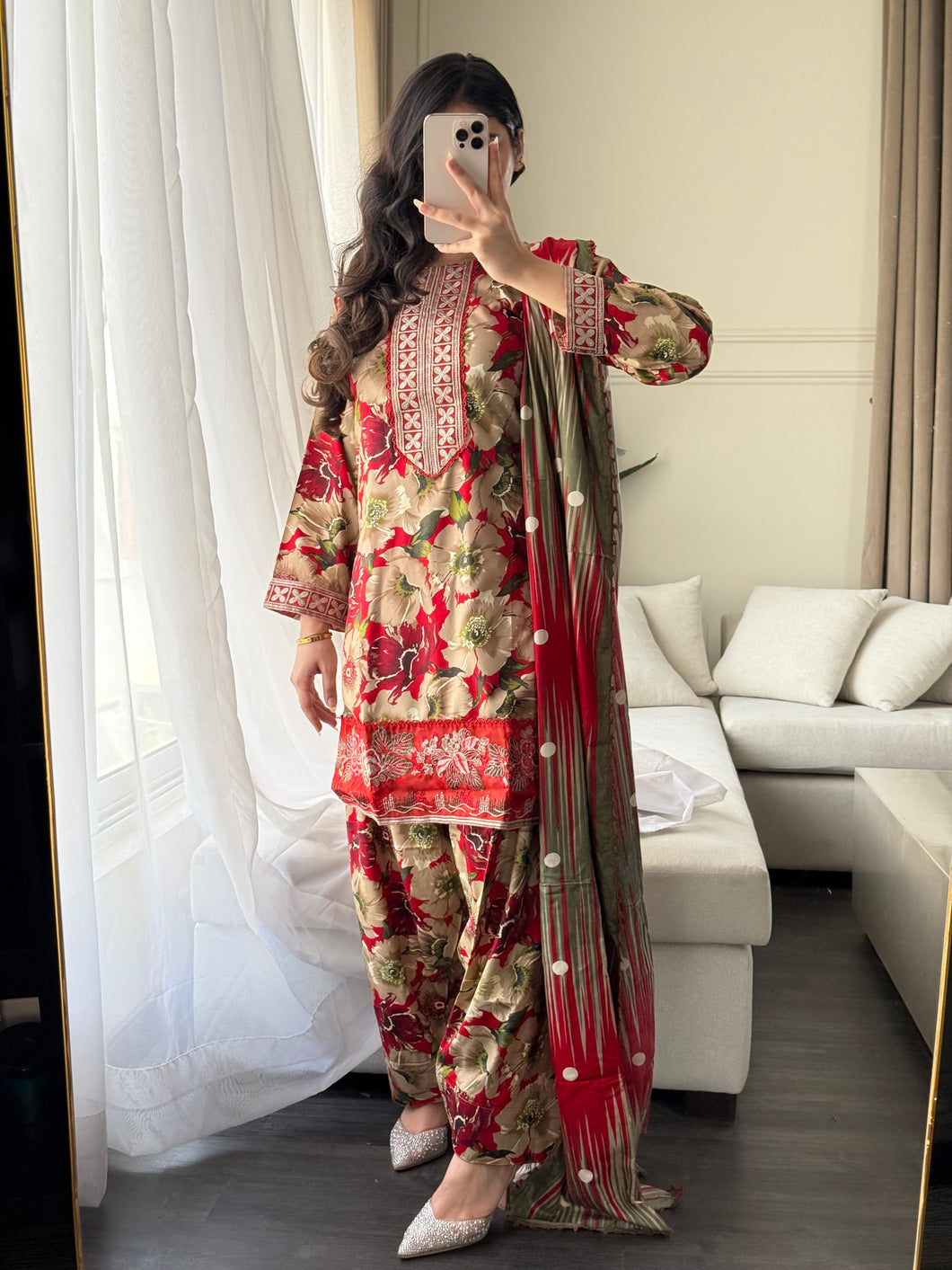 3PC Stitched shalwar Suit Ready to wear LINEN winter Wear with LINEN dupatta HW-DH32