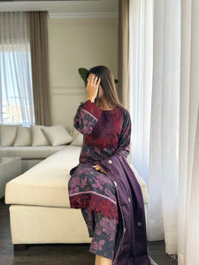 3PC Stitched shalwar Suit Ready to wear DHANAK winter Wear with Dhanak dupatta HW-DH16