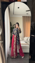 Load image into Gallery viewer, 3pc NAVY PINK Embroidered Shalwar Kameez wit Chiffon dupatta Stitched Suit Ready to wear HW-AN25FL
