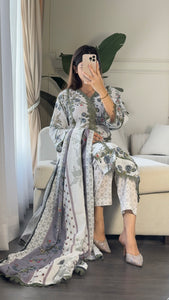 3 pcs Stitched lawn suit Ready to Wear with CHIFFON dupatta LAWN-047