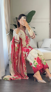 3 pcs Stitched lawn suit Ready to Wear with CHIFFON dupatta LAWN-041