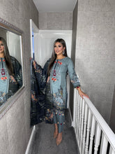 Load image into Gallery viewer, 3PC Stitched GREY shalwar Suit Ready to wear DHANAK winter Wear with Dhanak dupatta FD-82
