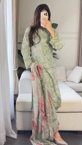 3 pcs Stitched lawn suit Ready to Wear with CHIFFON dupatta LAWN-051