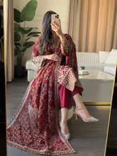 Load image into Gallery viewer, 3pc Embroidered Shalwar Kameez with CHIFFON dupatta Stitched Suit Ready to wear HW-U2502
