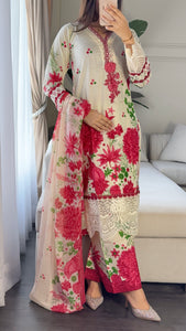 3 pcs Stitched lawn suit Ready to Wear with CHIFFON dupatta LAWN-041