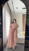 Load image into Gallery viewer, 3pc PINK Embroidered Shalwar Kameez wit Chiffon dupatta Stitched Suit Ready to wear HW-U2342
