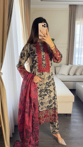 3 pcs Stitched lawn suit Ready to Wear with CHIFFON dupatta LAWN-043