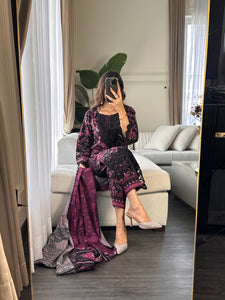 3PC Stitched shalwar Suit Ready to wear DHANAK winter Wear with Dhanak dupatta HW-DH26