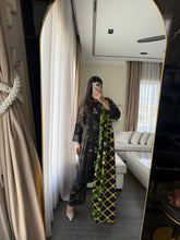 Load image into Gallery viewer, 3PC Stitched Black LINEN shalwar Suit Ready to wear LINEN winter Wear with LINEN dupatta HW-DH33
