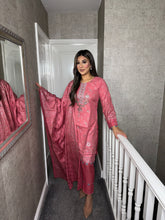 Load image into Gallery viewer, 3PC Stitched PINK shalwar Suit Ready to wear DHANAK winter Wear with Dhanak dupatta MB-68
