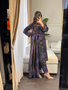 3PC Stitched shalwar Suit Ready to wear DHANAK winter Wear with Dhanak dupatta HW-DH25