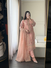 Load image into Gallery viewer, 3pc PINK Embroidered Shalwar Kameez wit Chiffon dupatta Stitched Suit Ready to wear HW-U2342
