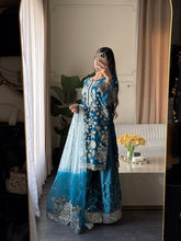 Load image into Gallery viewer, 3pc Embroidered Shalwar Kameez with Plazoo and Net dupatta Stitched Suit Ready to wear HW-U2420C
