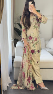 3 pcs Stitched lawn suit Ready to Wear with CHIFFON dupatta LAWN-040