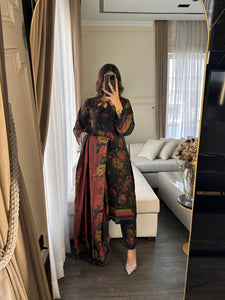 3PC Stitched shalwar Suit Ready to wear DHANAK winter Wear with Dhanak dupatta HW-DH24