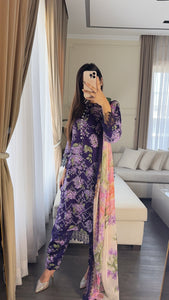 3 pcs Stitched lawn suit Ready to Wear with CHIFFON dupatta LAWN-046