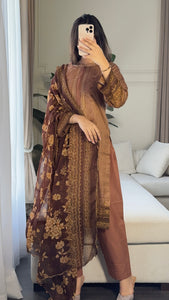 3 pcs Stitched lawn suit Ready to Wear with CHIFFON dupatta LAWN-034