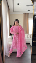 Load image into Gallery viewer, 3pc PINK Embroidered Shalwar Kameez with NET dupatta Stitched Suit Ready to wear HW-JFPINK
