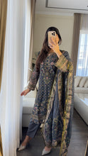 Load image into Gallery viewer, 3PC DARK GREY Embroidered Shalwar Kameez with CHIFFON dupatta Stitched Suit Ready to wear HW-U2383
