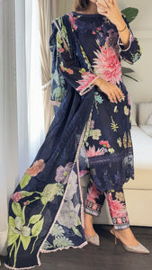 3 pcs Stitched lawn suit Ready to Wear with CHIFFON dupatta LAWN-039