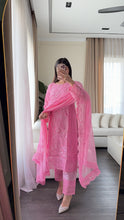 Load image into Gallery viewer, 3pc PINK Embroidered Shalwar Kameez with NET dupatta Stitched Suit Ready to wear HW-JFPINK

