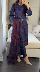 3 pcs Stitched lawn suit Ready to Wear with CHIFFON dupatta LAWN-037