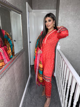 Load image into Gallery viewer, 3PC Stitched RED shalwar Suit Ready to wear LILEN winter Wear with LILEN dupatta SK-01
