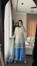 Load image into Gallery viewer, 3pc Embroidered Shalwar Kameez with Net Plazoo and Chiffon dupatta Stitched Suit Ready to wear HW-AN3052
