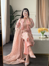 Load image into Gallery viewer, 3pc PINK Embroidered Shalwar Kameez wit Chiffon dupatta Stitched Suit Ready to wear HW-U2342
