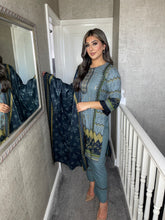 Load image into Gallery viewer, 3PC Stitched GREY shalwar Suit Ready to wear DHANAK winter Wear with Dhanak dupatta JF-DH10
