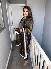 Load image into Gallery viewer, 3 pcs Stitched NAVY PURPLE lawn suit Ready to Wear with chiffon dupatta JF-NAVYPURPLE01
