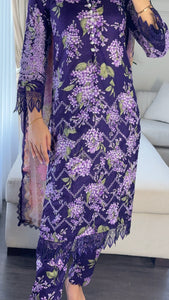 3 pcs Stitched lawn suit Ready to Wear with CHIFFON dupatta LAWN-046