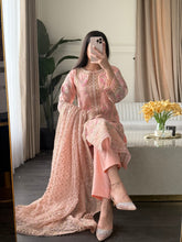 Load image into Gallery viewer, 3pc PINK Embroidered Shalwar Kameez wit Chiffon dupatta Stitched Suit Ready to wear HW-U2342
