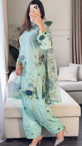 3 pcs Stitched lawn suit Ready to Wear with CHIFFON dupatta LAWN-040A