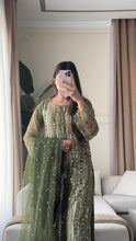Load image into Gallery viewer, 3pc OLIVE Embroidered Shalwar Kameez wit Chiffon dupatta Stitched Suit Ready to wear HW-KH5363
