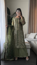 Load image into Gallery viewer, 3pc OLIVE Embroidered Shalwar Kameez wit Chiffon dupatta Stitched Suit Ready to wear HW-KH5363
