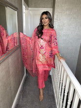 Load image into Gallery viewer, 3 pcs Stitched PINK LAWN shalwar Suit Ready to wear lawn summer Wear with LAWN dupatta MB-365A
