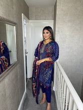 Load image into Gallery viewer, 3 pcs Stitched BLUE LAWN shalwar Suit Ready to wear lawn summer Wear FD-366A
