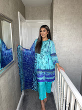 Load image into Gallery viewer, 3 pcs Stitched LAWN FEROZI shalwar Suit with Chiffon duppata Ready to wear lawn summer Wear LL-93
