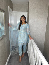 Load image into Gallery viewer, 3pc GREY Embroidered Shalwar Kameez with Chiffon dupatta Stitched Suit Ready to wear HW-UQ1945
