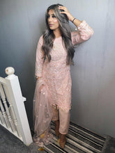 Load image into Gallery viewer, 3pc Pink chiffon Embroidered Shalwar Kameez with Chiffon Dupatta Stitched Suit Ready to wear PHK-PINK
