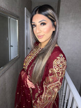 Load image into Gallery viewer, 3pc MAROON Embroidered Shalwar Kameez with Net dupatta Stitched Suit Ready to wear HW-MAROON
