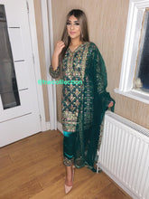 Load image into Gallery viewer, 3pc Emerald Green Embroidered Shalwar Kameez Stitched Suit Ready to wear PK-EMERALDGREEN

