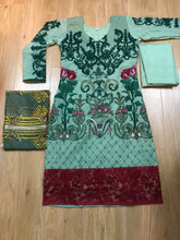 Load image into Gallery viewer, 3pcs Green Embroidered Shalwar Kameez Stitched suit

