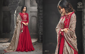 Anarkali Shalwar kameez Designer Dress Fully Stitched Anarkali Suit Glamour 49001-A Red